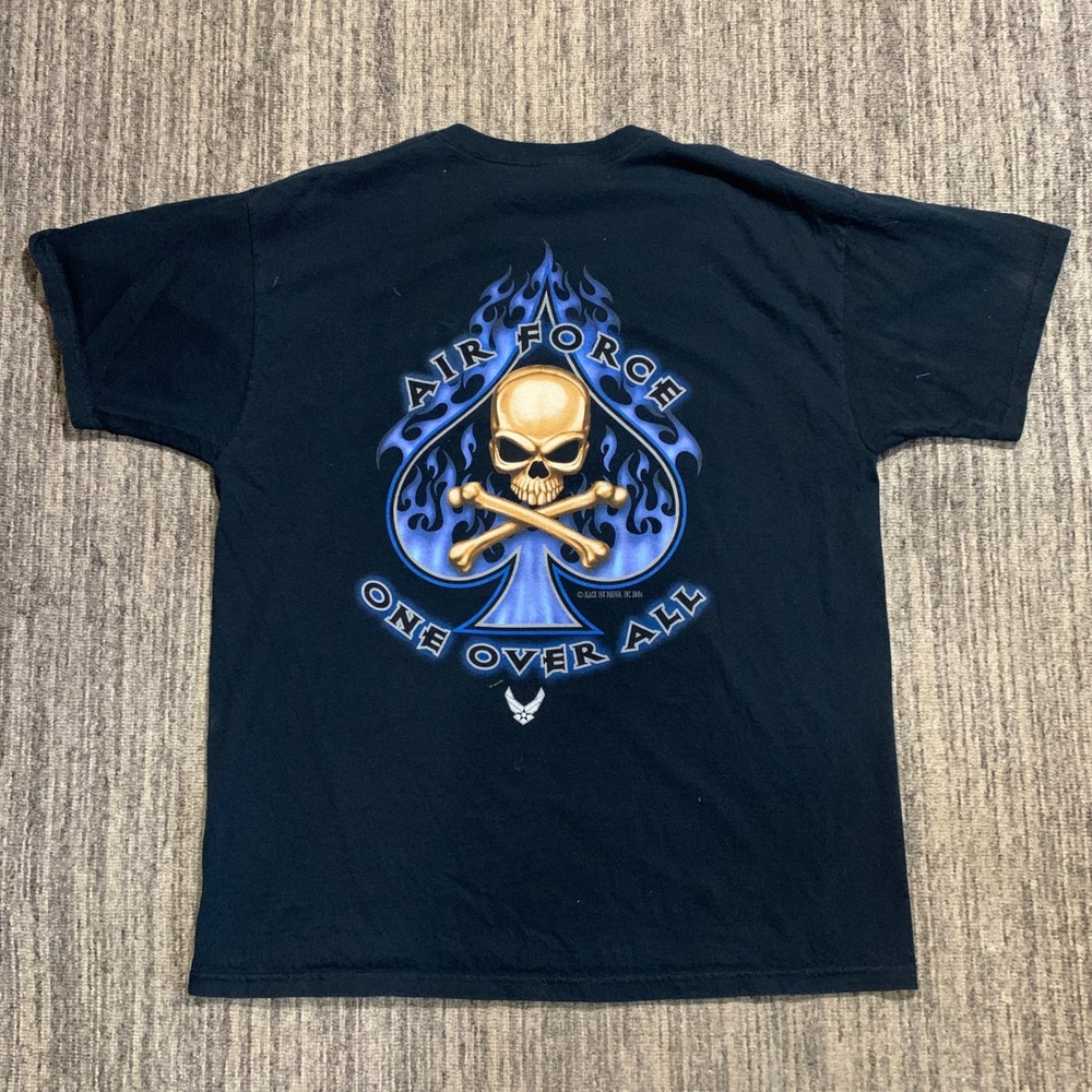 Fruit of the Loom Air Force Graphic T-Shirt Skull Spade One Over All 2004 XL